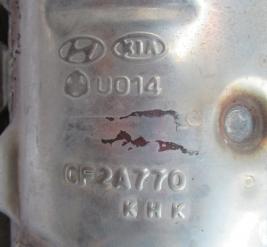 Викуп каталізатора CF2A770 (CERAMIC) U014 Марка автомобіля Hyundai|Kia     Вставка каталізатора Кераміка Тип палива Бензин