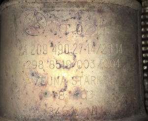 Викуп каталізатора KT 0209 A2204904614/4714 Zeuna Starker Марка автомобіля Mercedes Benz   Рік автомобіля 2002 Вставка каталізатора Кераміка Тип палива Бензин Каталітична марка Zeuna Starker