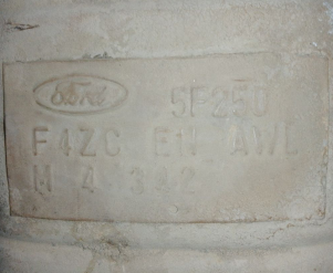 Викуп каталізатора F4ZC EH AWL F4ZC23CA 5F250 Марка автомобіля Ford     Вставка каталізатора Кераміка Тип палива Бензин